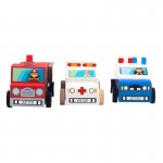 Set 3 masinute din lemn de construit si pictat Rescue Vehicles Cars (DIY)